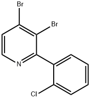 3,4-Dibromo-2-(2-chlorophenyl)pyridine, 1381943-36-7, 结构式