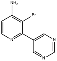 3-BROMO-2-(PYRIMIDIN-5-YL)PYRIDIN-4-AMINE Struktur
