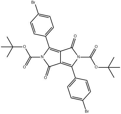 DI-TERT-BUTYL 3,6-BIS(4-BROMOPHENYL)-1,4-DIOXOPYRROLO[3,4-C]PYRROLE-2,5(1H,4H)-DICARBOXYLATE, 1383674-30-3, 结构式