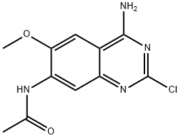 2-氯-4-氨基-6-甲氧基-7-喹唑啉乙酰胺(甲氧基喹唑啉胺) 结构式