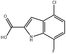 4-chloro-7-fluoro-1H-indole-2-carboxylic acid Struktur