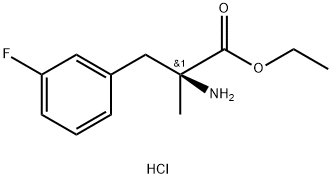 (S)-Ethyl 2-amino-3-(3-fluorophenyl)-2-methylpropanoate hydrochloride 化学構造式