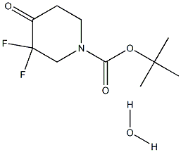 3,3-二氟-4-氧代哌啶-1-羧酸叔丁酯水合物, 1400264-85-8, 结构式
