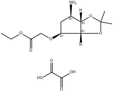 Ethyl 2-(((3aR,4S,6R,6aS)-6-amino-2,2-dimethyltetrahydro-3aH-cyclopenta[d][1,3]dioxol-4-yl)oxy)acetate oxalate Struktur