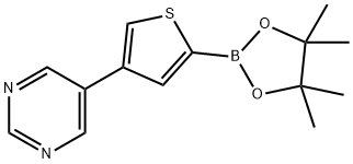 3-羟基-2,3-二甲基丁烷-2-基氢(4-(嘧啶-5-基)噻吩-2-基)硼酸酯, 1402165-98-3, 结构式