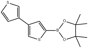 3-羟基-2,3-二甲基丁烷-2-基氢[3,3'-联噻吩]-5-基硼酸酯 结构式
