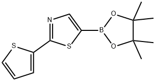 5-(4,4,5,5-tetramethyl-1,3,2-dioxaborolan-2-yl)-2-(thiophen-2-yl)thiazole 结构式