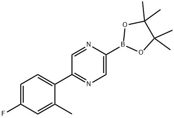 5-(4-Fluoro-2-methylphenyl)pyrazine-2-boronic acid pinacol ester Structure