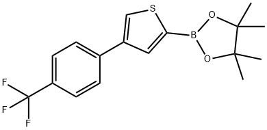 3-羟基-2,3-二甲基丁烷-2-基氢(4-(4-(三氟甲基)苯基)噻吩-2-基)硼酸酯, 1402234-07-4, 结构式