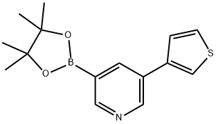 5-(3-Thienyl)pyridine-3-boronic acid pinacol ester 结构式