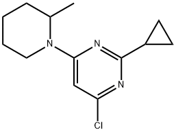 4-Chloro-2-cyclopropyl-6-(2-methylpiperidin-1-yl)pyrimidine Structure