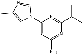 4-Amino-2-(iso-propyl)-6-(1H-4-methylimidazol-1-yl)-pyrimidine Struktur