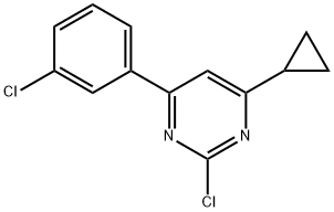 2-chloro-4-(3-chlorophenyl)-6-cyclopropylpyrimidine Structure