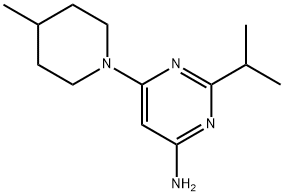 4-amino-2-(iso-propyl)-6-(4-methylpiperidin-1-yl)pyrimidine Struktur