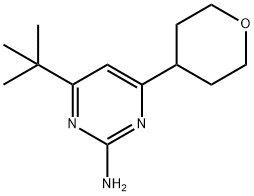 2-amino-4-(4-tetrahydropyranyl)-6-(tert-butyl)pyrimidine Struktur