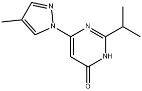 4-Hydroxy-2-(iso-propyl)-6-(1H-4-methylpyrozol-1-yl)pyrimidine,1412959-15-9,结构式