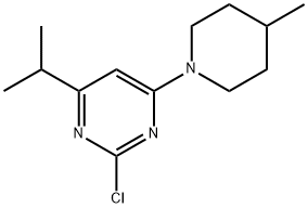2-Chloro-4-(4-methylpiperidin-1-yl)-6-(iso-propyl)pyrimidine,1412960-37-2,结构式