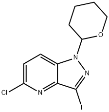 5-氯-3-碘-1-(四氢-2H-吡喃-2-基)-1H-吡唑并[4,3-B]吡啶 结构式