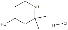 4-Hydroxy-2,2-dimethylpiperidine Hydrochloride 化学構造式