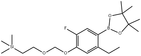 (2-((5-乙基-2-氟-4-(4,4,5,5-四甲基-1,3,2-二氧硼烷-2-基)苯氧基)甲氧基)乙基)三甲基硅烷,1421503-40-3,结构式