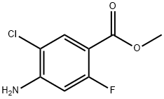 4-Amino-5-chloro-2-fluoro-benzoic acid methyl ester, 1427372-40-4, 结构式