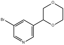 3-bromo-5-(1,4-dioxan-2-yl)pyridine 结构式