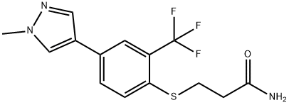 1434817-59-0 3-[4-(1-methyl-1H-pyrazol-4-yl)-2-trifluoromethylphenylsulfanyl]propionamide