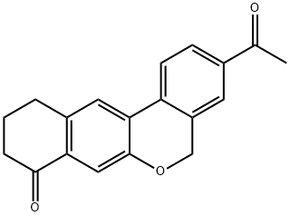 3-乙酰基-10,11-二氢-5H-二苯并[C,G]色烯-8(9H)-酮, 1438383-92-6, 结构式