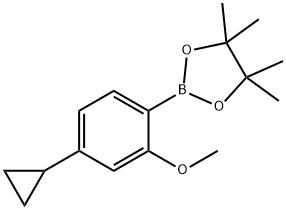 2-(4-环丙基-2-甲氧基苯基)-4,4,5,5-四甲基-1,3,2-二氧杂硼烷, 1443377-33-0, 结构式