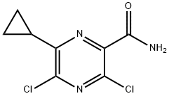 3,5-dichloro-6-cyclopropylpyrazine-2-carboxamide Structure