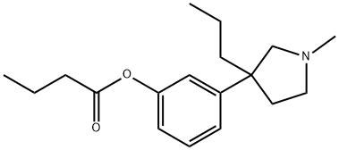 Butanoic acid, 3-(1-methyl-3-propyl-3-pyrrolidinyl)phenyl ester Struktur