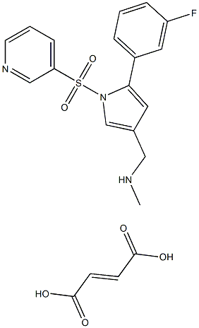 1-(5-(3-fluorophenyl)-1-(pyridin-3-ylsulfonyl)-1H-pyrrol-3-yl)-N- methylmethanamine fumarate Struktur