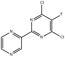 4,6-dichloro-5-fluoro-2-(pyrazin-2-yl)pyrimidine Struktur