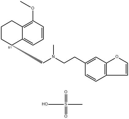N-Methyl-N-[[(1R)-1,2,3,4-tetrahydro-5-methoxy-1-naphthalenyl]methyl]-6-benzofuranethanamine mesylate Structure