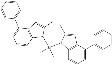 1H-Indene, 1,1'-(dimethylsilylene)bis[2-methyl-4-phenyl- 结构式