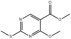 5-Pyrimidinecarboxylic acid, 4-methoxy-2-(methylthio)-, methyl ester, 15400-57-4, 结构式