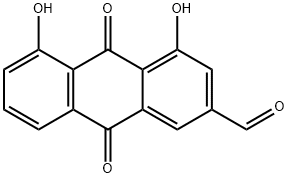 2-Anthracenecarboxaldehyde, 9,10-dihydro-4,5-dihydroxy-9,10-dioxo- 化学構造式