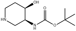 N-[(3S,4R)-4-羟基哌啶-3-基]氨基甲酸叔丁酯, 1549812-73-8, 结构式