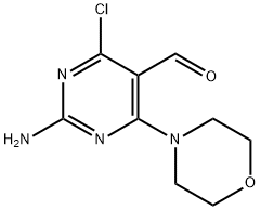 6-(4-モルホリニル)-2-アミノ-4-クロロ-5-ホルミルピリミジン 化学構造式