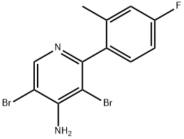 4-Amino-3,5-dibromo-2-(2-methyl-4-fluorophenyl)pyridine 结构式