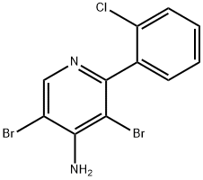 4-Amino-3,5-dibromo-2-(2-chlorophenyl)pyridine, 1563533-72-1, 结构式