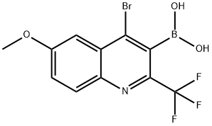 [4-bromo-6-methoxy-2-(trifluoromethyl)quinolin-3-yl]boronic acid Struktur