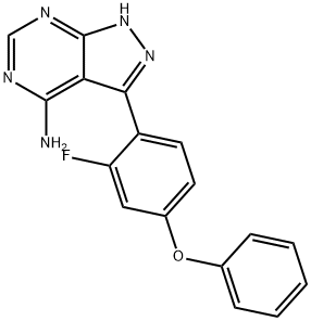 1H-Pyrazolo[3,4-d]pyrimidin-4-amine, 3-(2-fluoro-4-phenoxyphenyl)- 结构式