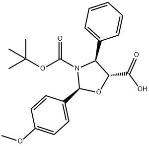 (2S,4S,5R)-3-Boc-2-(4-methoxyphenyl)-4-phenyloxazolidine-5-carboxylic Acid Struktur