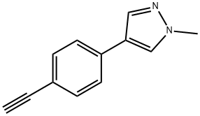 4-(4-乙炔基苯基)-1-甲基-1H-吡唑, 1578111-02-0, 结构式
