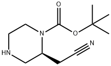 tert-butyl (S)-2-(cyanomethyl)piperazine-1-carboxylate Struktur