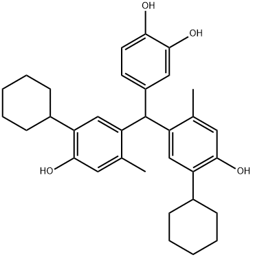1,2-Benzenediol,4-[bis(5-cyclohexyl-4-hydroxy-2-methylphenyl)methyl] 结构式