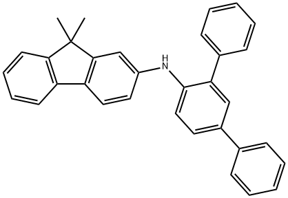 9,9-Dimethyl-N-[1,1':3',1''-terphenyl]-4'-yl-9H-fluoren-2-amine Struktur