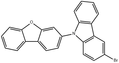 3-溴 -9-(二苯并[ B,D ]呋喃 -3-基) -9H- 咔唑 结构式