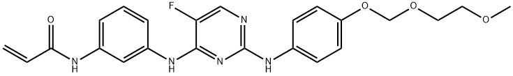 N-[3-[[5-Fluoro-2-[[4-[(2-methoxyethoxy)methoxy]phenyl]amino]-4-pyrimidinyl]amino]phenyl]-2-propenamide Struktur